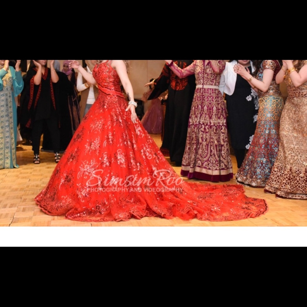 Beautiful gown filled with rhinestone and sequin